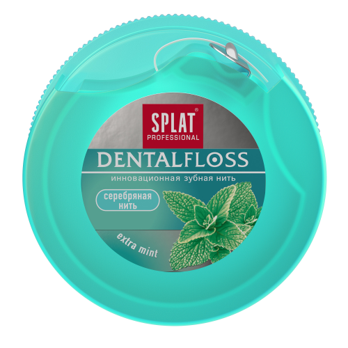 Зубная нить антибактериальная супертонкая МЯТА с волокнами серебра 30 метров Professional DentalFloss